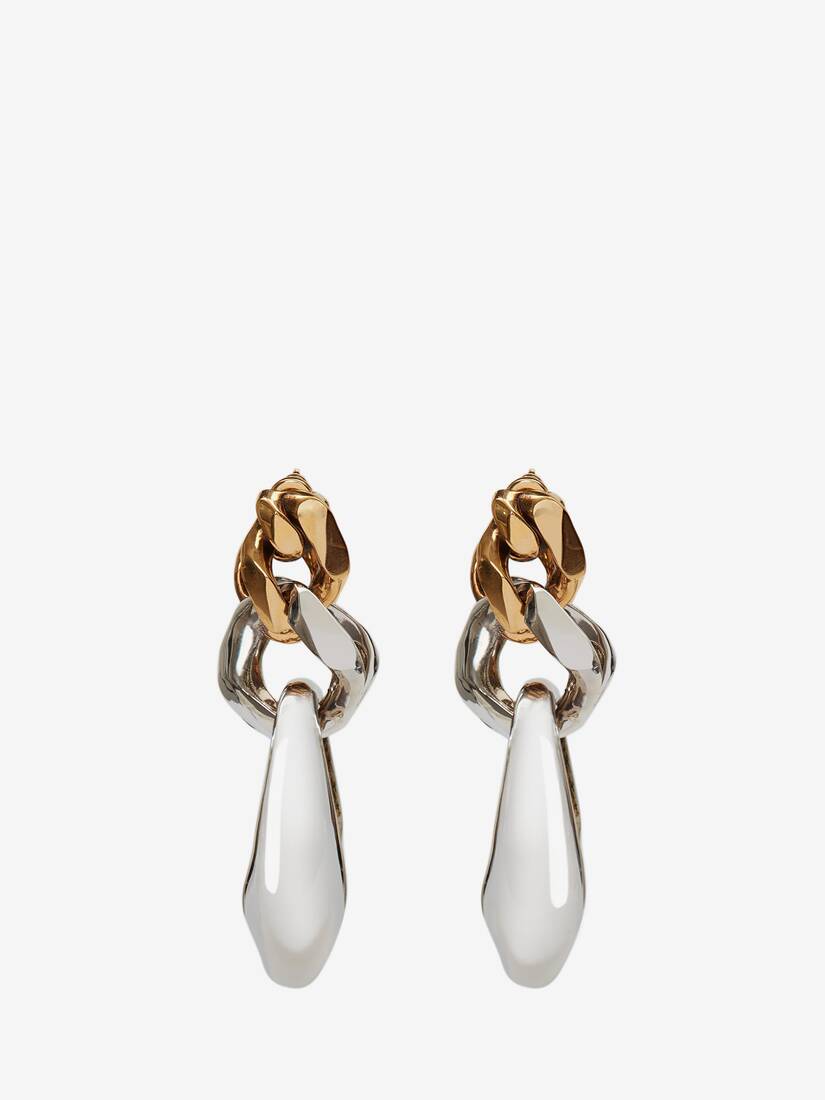 Pendientes Alexander McQueen Chain Sculptural Mujer - Plateados/Dorados - Mexico 981-ADECIV